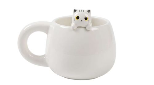 Tasse en céramique Itotal Charm Chat Blanc 450 ml