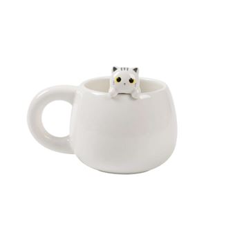 Tasse en céramique Itotal Charm Chat Blanc 450 ml