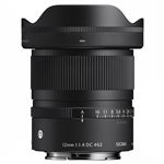 Objectif hybride Sigma DC Contemporary 12 mm f/1.4-16 Noir pour Monture Sony E