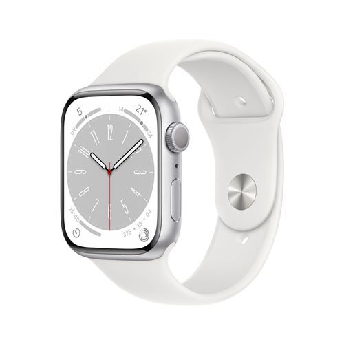 Apple Watch Series 8 GPS, boîtier Aluminium Argent 45 mm