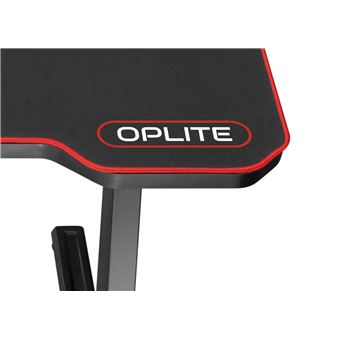 Bureau Gaming Oplite Tilt avec tapis intégral Noir et rouge