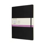 Carnet classique très grand format ligné Moleskine à pages blanche couverture souple Noir