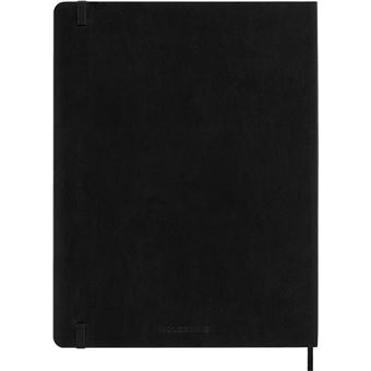 Carnet classique très grand format ligné Moleskine à pages blanche couverture souple Noir