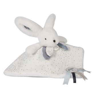 Doudou Happy Glossy Doudou et Compagnie Pompon Blanc