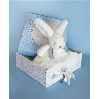 Doudou Happy Glossy Doudou et Compagnie Pompon Blanc