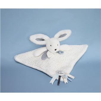 Doudou Happy Glossy Doudou et Compagnie Pompon Blanc