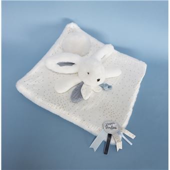 Doudou Happy Glossy Doudou et Compagnie Pompon Blanc