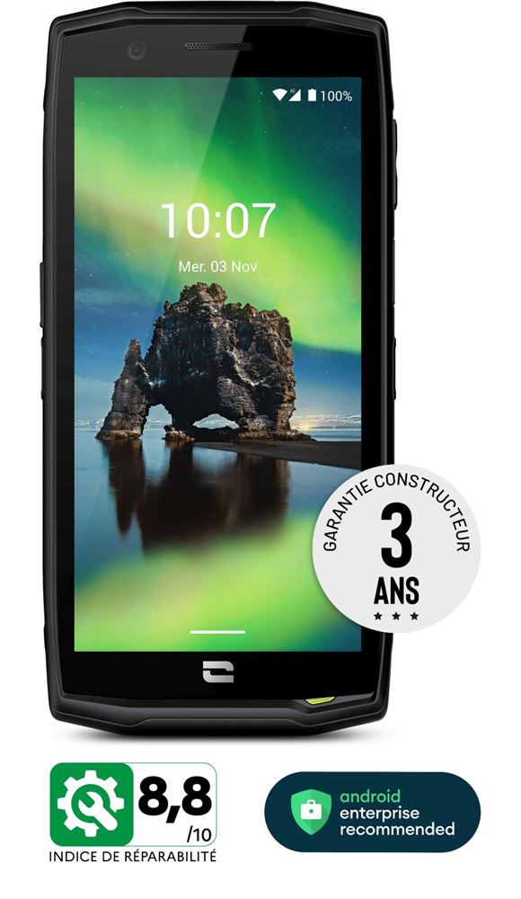 Crosscall Action-X5 Smartphone débloqué 4G+ Écran: 5;45 Pouces - 64 Go - Dual Nano-SIM - Android 11 Noir & X-Cable/Câble USB et Port Magnétique 