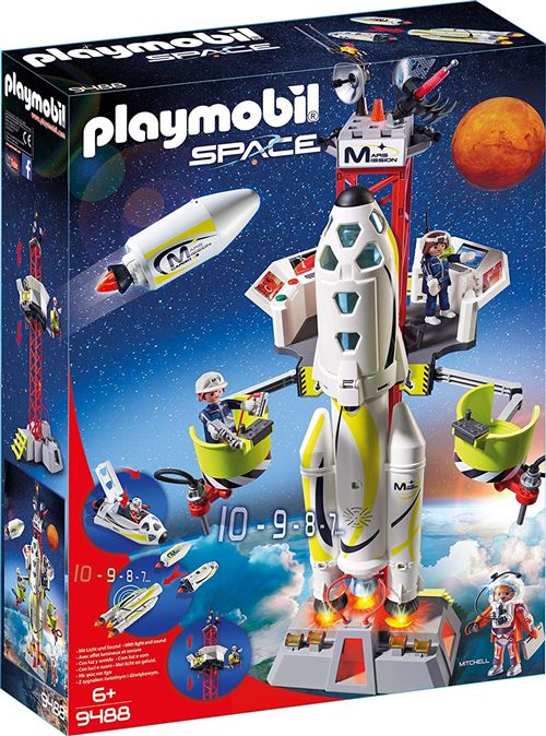 Playmobil Space Mission sur Mars 9488 Fusée Mars avec plateforme de lancement