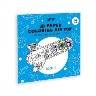 Fusée gonflable en papier à colorier Omy