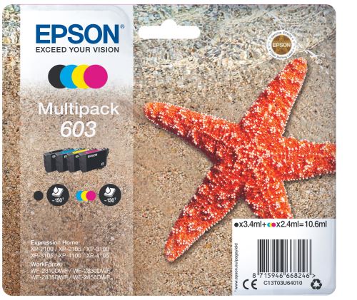 Pack de Cartouche d'encre Epson PACK Etoile de mer 4 couleurs État correct - Epson reconditionné disponible sur Fnac