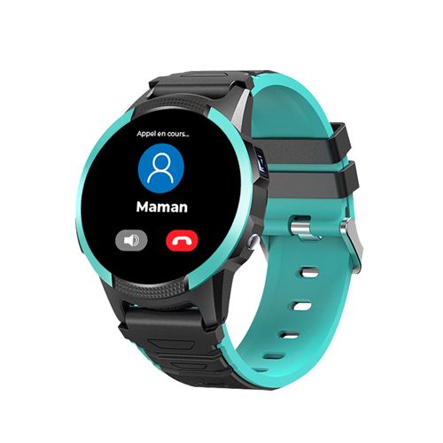 Montre connectée SaveFamily Slim 32 mm Vert avec bracelet Noir et Vert