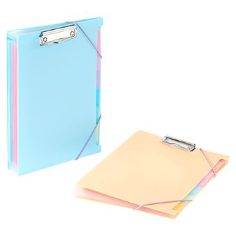 Trieur extensible Viquel Rainbow Pastel 6 compartiments avec un porte-bloc Clip Case Modèle aléatoire