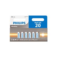Lot de 20 piles Philips AA LR6 1 pack de 10+10