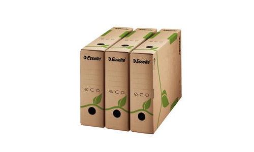 Esselte Boite d'archives ECO, format A4, marron, dos: 80 mm
