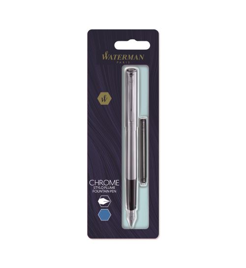 Stylo Plume Waterman Noir Et Argent