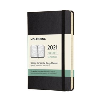 Agenda 2021 semainier Moleskine Rigide petit format Noir