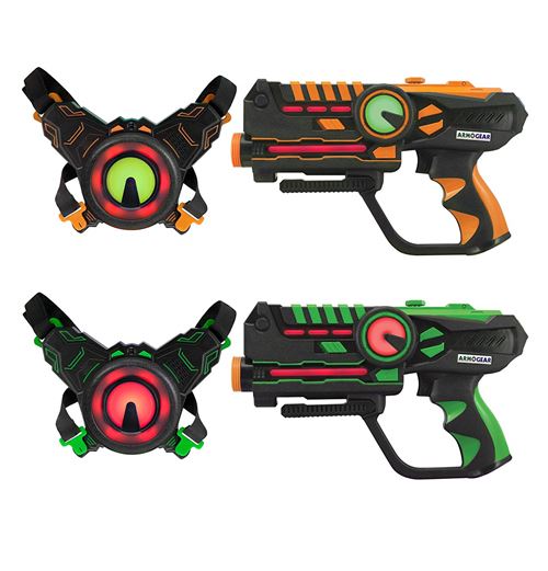 Set pour 2 joueurs Laser Battle Vert et Orange