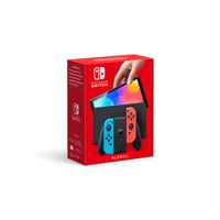 Nintendo Switch (modèle OLED) avec manettes Joy-Con bleu néon / rouge néon