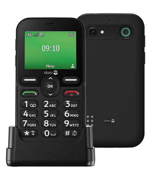 DORO Leva E10 - 4G téléphone de service - microSD slot - rear camera - noir