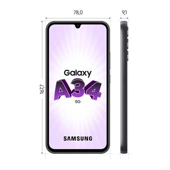 Smartphone Samsung Galaxy A34 6,6" 5G Nano SIM 256 Go Noir