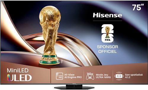 Hisense 75U8Q sw LED TV Mini LED ULED UHD Multituner BT Smart Dolby Vision HDR - vue 7