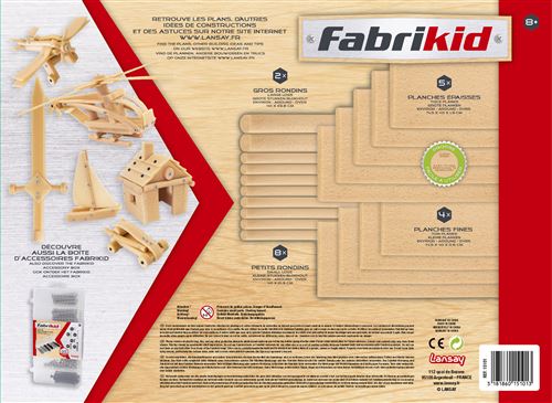 Fabrikid - Kit de construction Lansay : King Jouet, Planchettes et  construction en bois Lansay - Jeux de construction