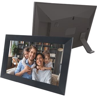 Cadre Photo Numérique WiFi 10 Pouces 32Go - Écran Tactile IPS, Partage Photos Vidéos APP, Rotation Auto, Noir