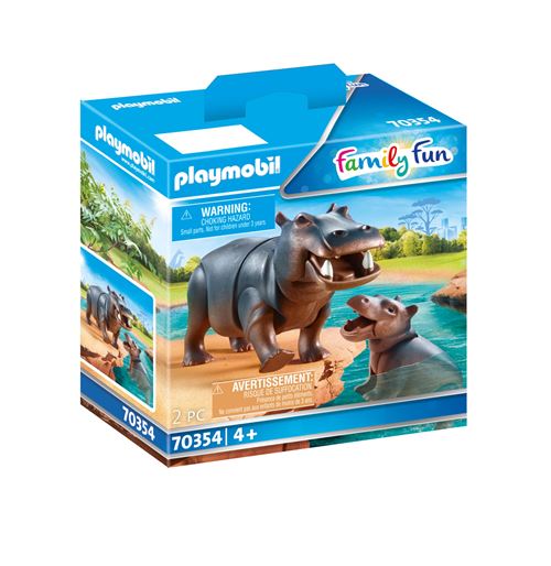 Playmobil Le parc animalier 70354 Hippopotame et son petit