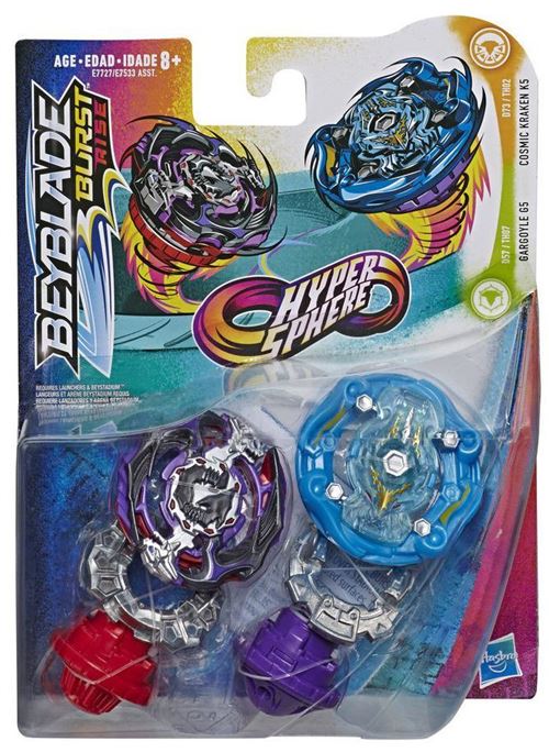Toupies Beyblade Burst Rise Hypersphere Dual Pack Cosmic Kraken K5 et Gargoyle G5