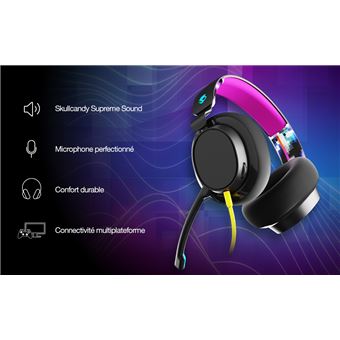 Casque gaming filaire Skullcandy Slyr Multiplateforme Noir et Rose