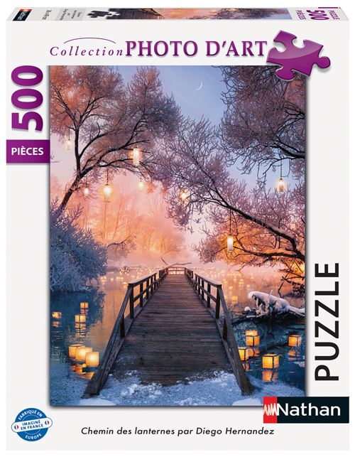 Puzzle 500 pièces : Chemin des lanternes Diego Hernandez Ravensburger Nathan