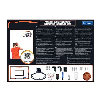 Mini Panier De Basket DBREAKS – Avec Tableau D’affichage électronique, Son, 4 Balles – Montage Mural Sans Perçage – Dès 3 Ans