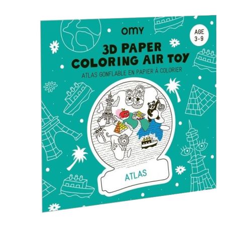 Atlas gonflable en papier à colorier Omy