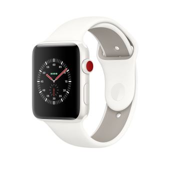Apple Watch Series 3 38mm Behuizing Keramisch Wit met Sport Armband Wit - Apple  Watch - Fnac.be