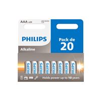 Lot de 20 piles Philips AAA LR03 1 pack de 10+10