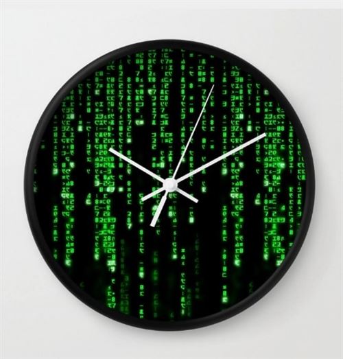 Horloge Matrix Noir et Vert