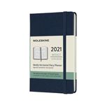 Agenda 2021 semainier Moleskine Horizontal Rigide petit format Bleu