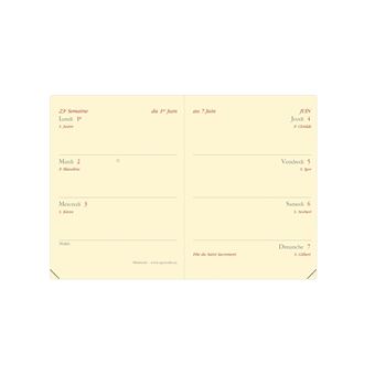 Agenda civil semainier QuoVadis 2022 Soho 1 semaine sur 2 pages Rouge