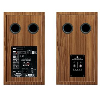 Enceinte connectée HiFi sans fil Bluetooth Borea BR03 BT Chêne Vert Vendue par paire