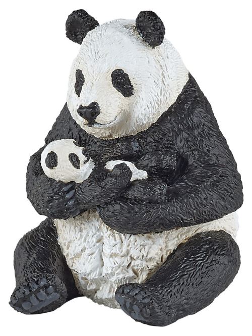 Figurine Papo Panda assis et son bébé