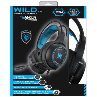 Casque Gaming Alpha Omega Players Wild C29 Rétroéclairé Bleu