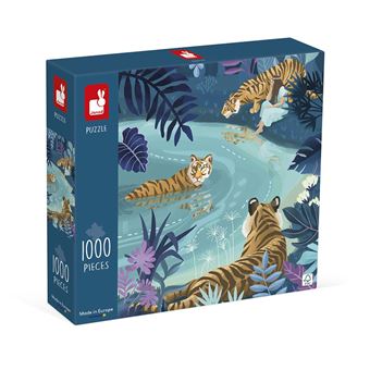 Puzzle 1000 pièces Janod Tigres au Clair de Lune