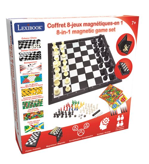 Jeu de société magnétique Lexibook 8 jeux en 1