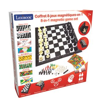 Jeux de société avec pions magnétiques – coffret 8 jeux en 1 noir Lexibook | La Redoute