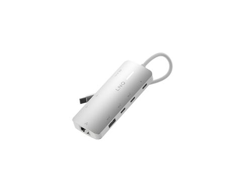Hub USB-C Lnq Multiports 8 en 1 8K Pro 140 W Blanc
