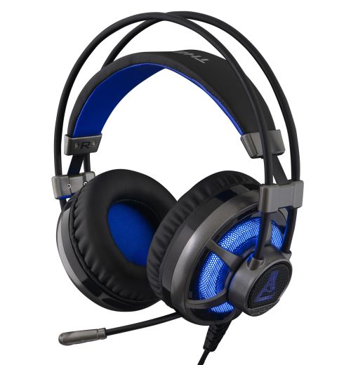 Micro-casque Gaming The G-Lab Korp Selenium Noir et bleu pour PC, PS4 et Vita