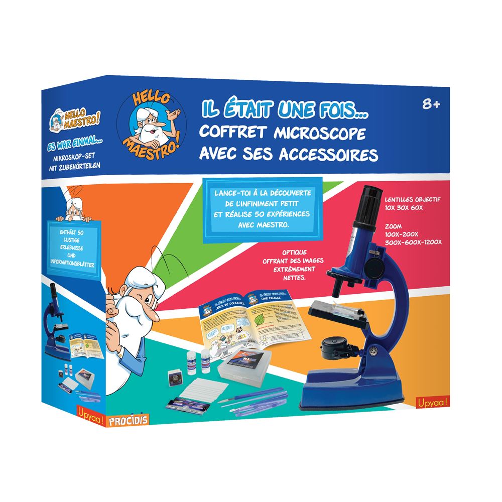 ANCIEN MICROSCOPE POUR enfant, coffret en bois, A.Vergne, modèle