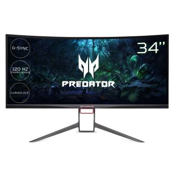 Acer Predator X34p Ecran Led Incurve 34 3440 X 1440 Uwqhd 1 Hz Ips 300 Cd M 4 Ms Hdmi Displayport Haut Parleurs Noir Ecrans Pc Achat Prix Fnac