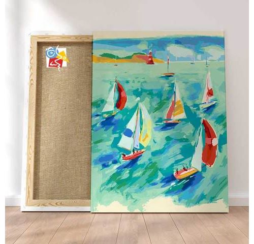 Décoration murale Peinture Par Numéros Course de voiliers 40 x 50 cm